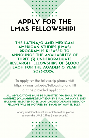 Flyer that says "Apply for the LMAS Fellowship!"