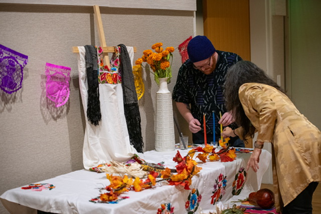 Table top with decorative items